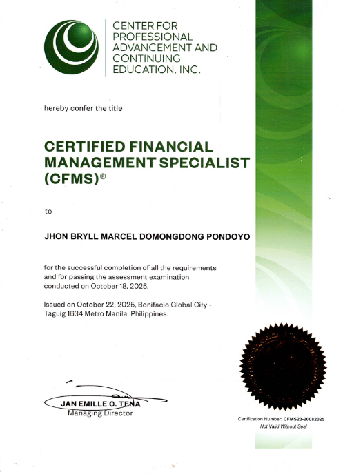 Certified Financial Management Specialist (CFMS)